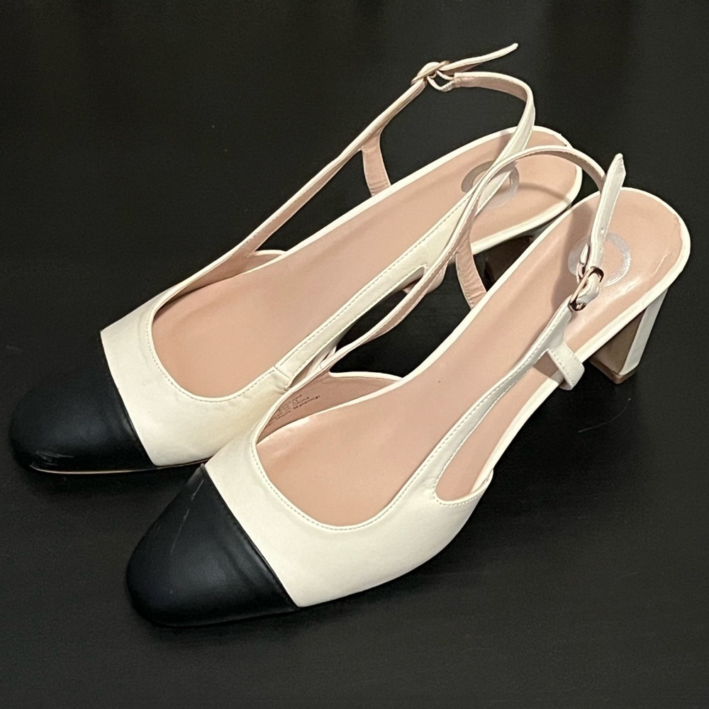 Journee Collection Womens Reignn Sling Back Mid Block Heel Almond Toe Pumps - Picture 10 of 16